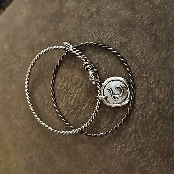 Vintage COOKIE LEE Initial C Twisted Metal Bangle Bypass Bracelet - Picture 2 of 6